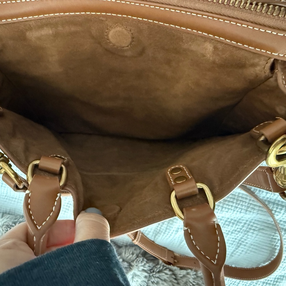 Quince Tan Leather Satchel - Picture 7 of 8
